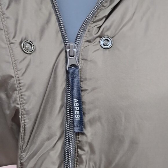ASPESI Forest Hooded Padded Design Lightweight Construction Coat Size Medium - Picture 6 of 16